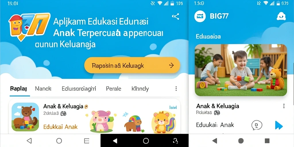 Tampilan antarmuka BIG77 yang ramah anak dan penuh warna.