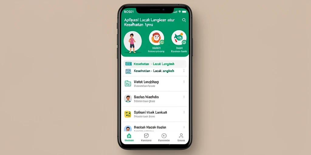Tampilan antarmuka aplikasi Lacak Langkah BOS01 yang sederhana.