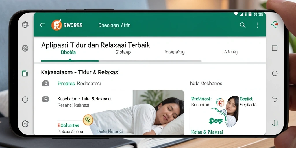 Tampilan antarmuka BWO888 yang menenangkan saat digunakan untuk relaksasi.