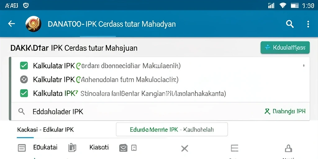 Tampilan antarmuka aplikasi Kalkulator IPK yang ramah pengguna.