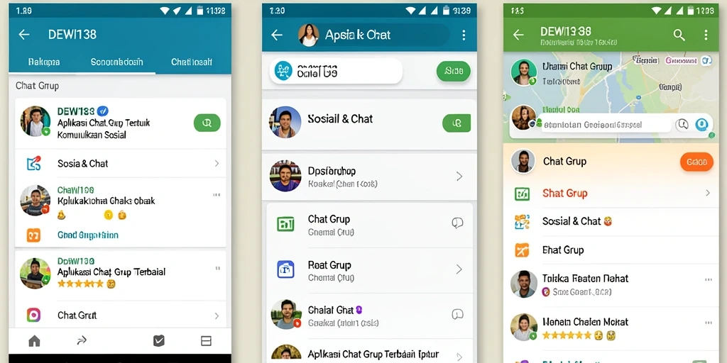 Tampilan antarmuka DEWI138 yang sederhana dan menarik untuk Chat Grup.