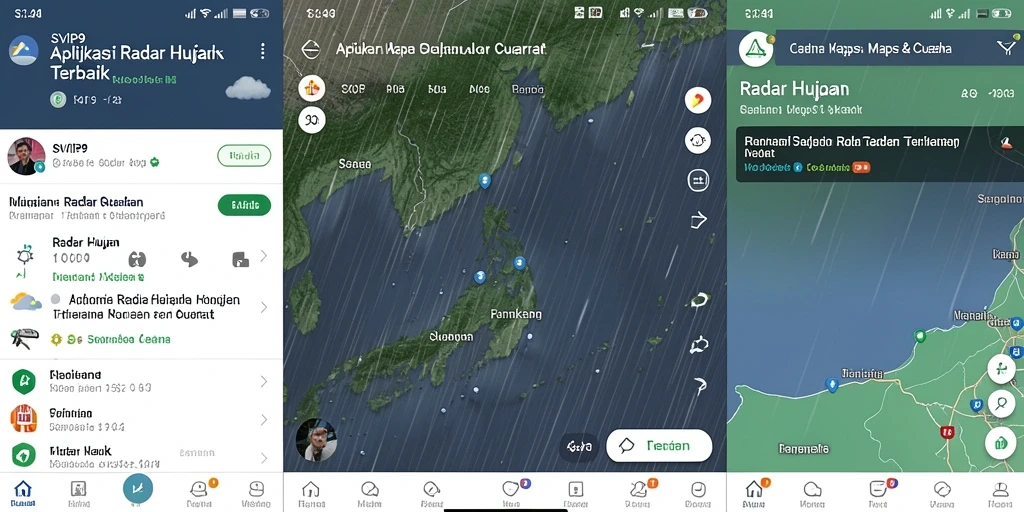 Tampilan antarmuka SVIP9 dengan fitur radar hujan yang jelas.