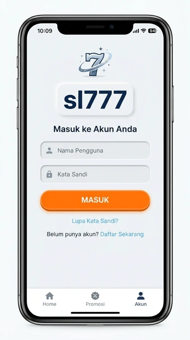 Tampilan halaman login sl777